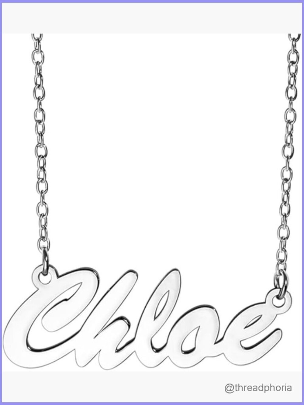 Custom Name Necklace in Sterling Silver or Gold, Adjustable Chain